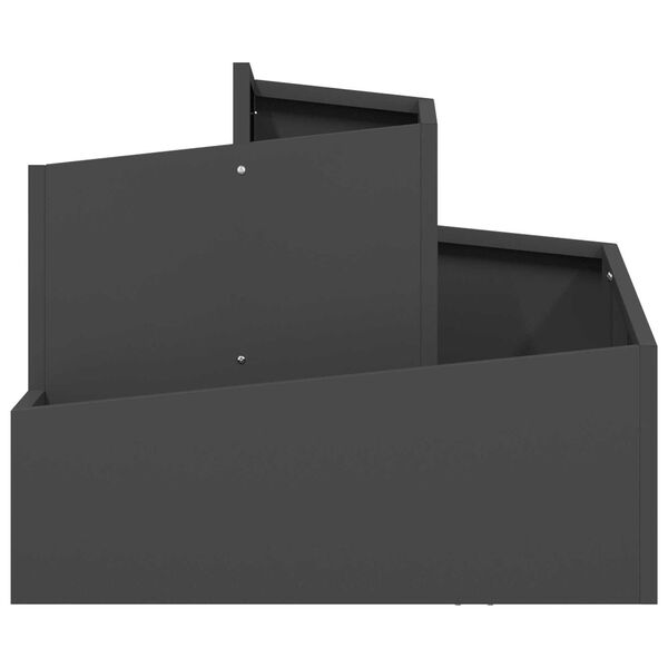 vidaXL Γλάστρα Κήπου Μαύρο 60 x 60 x 50 εκ Ατσάλι