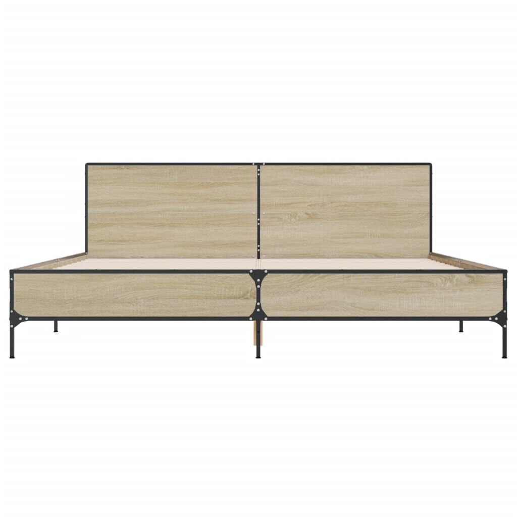 vidaXL Πλαίσιο Κρεβατιού Sonoma Δρυς 180x200 εκ. Επεξ. Ξύλο & Μέταλλο