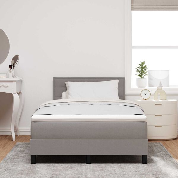 vidaXL Κρεβάτι Box Spring με Στρώμα & LED Taupe 120x200 εκ. Ύφασμα
