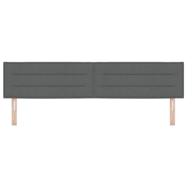 vidaXL LED κεφαλάρι με φώτα λωρίδας LED Σκούρο γκρι 200 cm ύφασμα