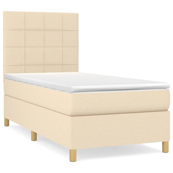 vidaXL &Kappa;&rho;&epsilon;&beta;ά&tau;&iota; Boxspring &mu;&epsilon; &Sigma;&tau;&rho;ώ&mu;&alpha; &Kappa;&rho;&epsilon;&mu; 100 x 200 &epsilon;&kappa;. &Upsilon;&phi;&alpha;&sigma;&mu;ά&tau;&iota;&nu;&omicron;