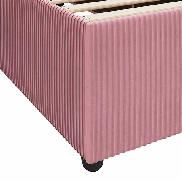 vidaXL Σκελετός κρεβατιού με στρώμα Άλλο Ροζ 120 x 190 cm Βελούδο