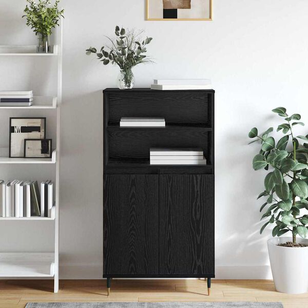 vidaXL Highboard &Mu;&alpha;ύ&rho;&omicron; 60 x 36 x 110 &epsilon;&kappa;. &Epsilon;&pi;&epsilon;&xi;&epsilon;&rho;&gamma;&alpha;&sigma;&mu;έ&nu;&omicron; &xi;ύ&lambda;&omicron;