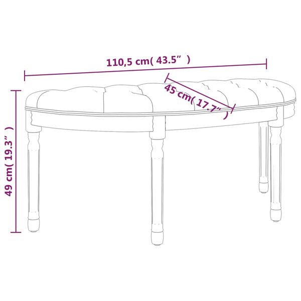 vidaXL Πάγκος Ροζ 110,5x45x49 εκ. Βελούδινος