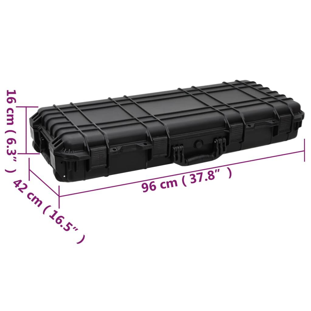 vidaXL Θήκη Πτήσης με Ρόδες Μαύρη 96 x 42 x 167 εκ. από Πολυπροπυλένιο