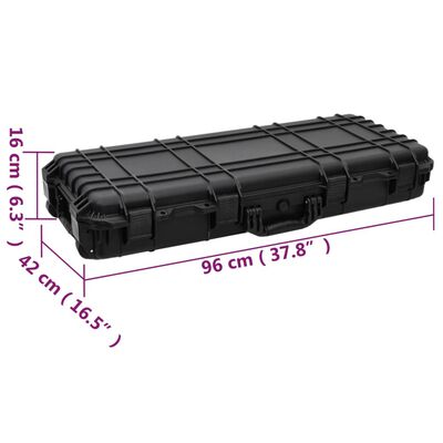 vidaXL Θήκη Πτήσης με Ρόδες Μαύρη 96 x 42 x 167 εκ. από Πολυπροπυλένιο