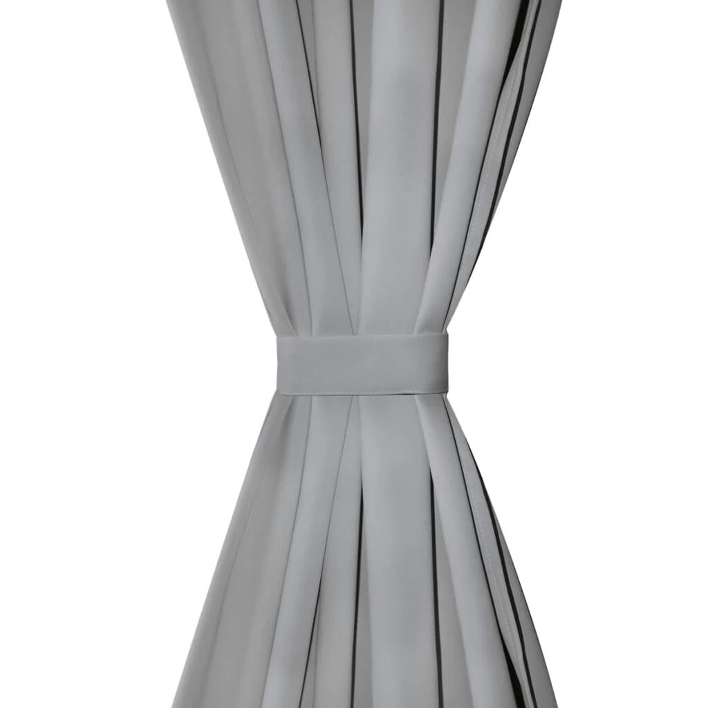 vidaXL Κουρτίνες με Θηλιές 2 τεμ. Γκρι 140 x 225 εκ. από Microsatin