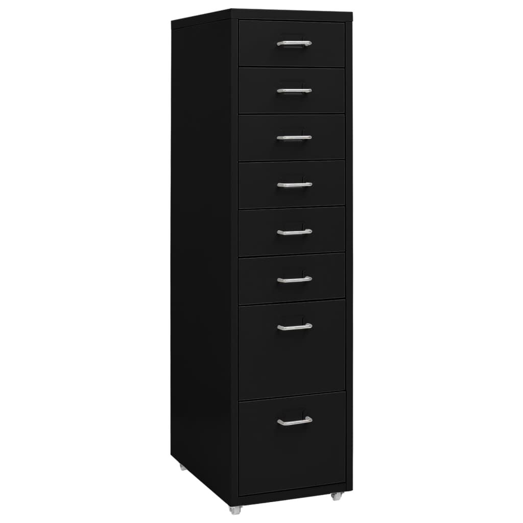 vidaXL Αρχειοθήκη Φορητή Μαύρη 28 x 41 x 109 εκ. Μεταλλική