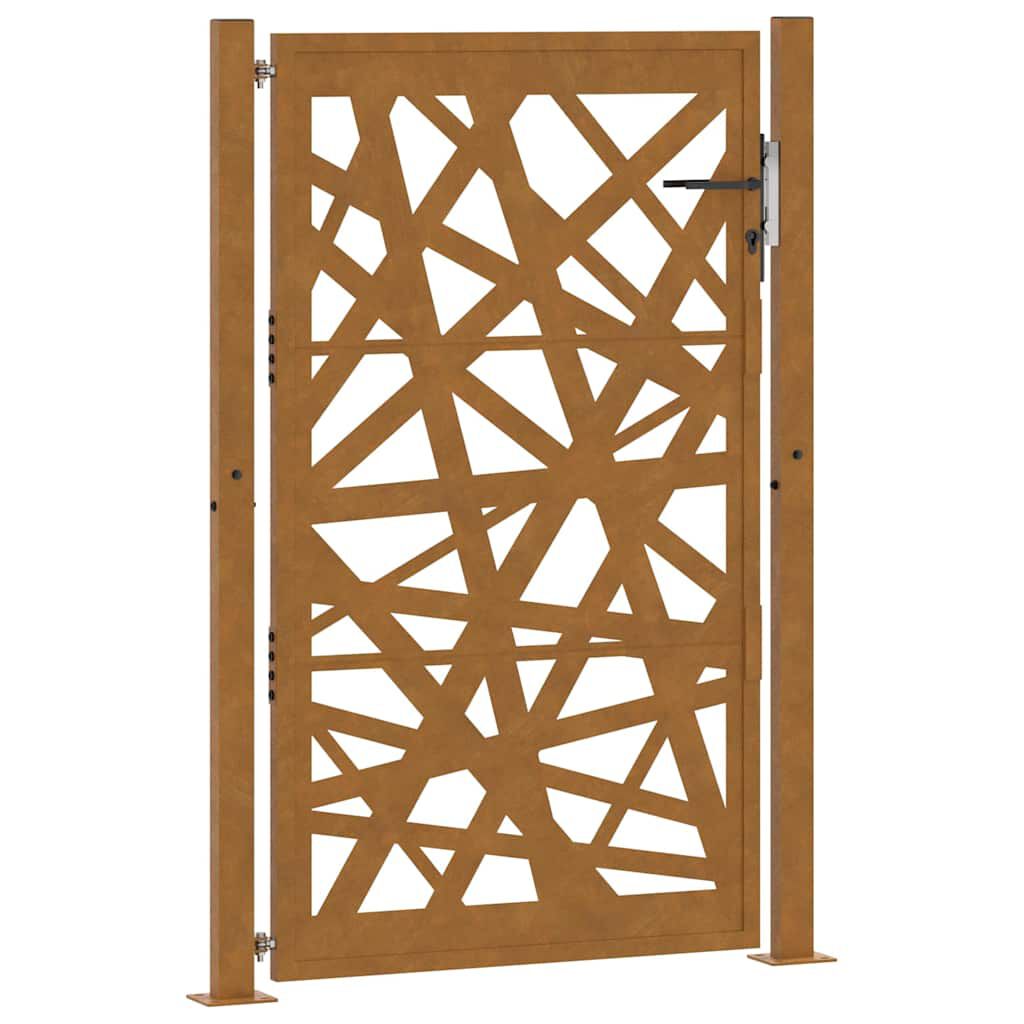 vidaXL Πύλη κήπου 105x155 cm από καιρικό χάλυβα Light Design