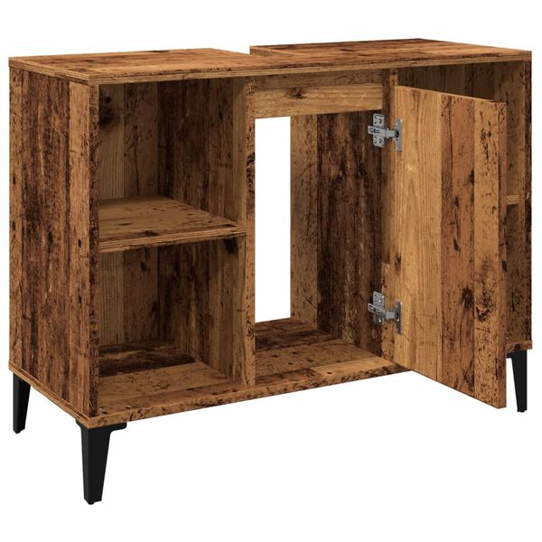 vidaXL Ντουλάπι νιπτήρα Παλιό ξύλο 80x33x60 cm Κατασκευασμένο ξύλο