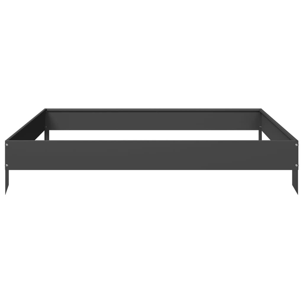 vidaXL Ζαρντινιέρα Υπερυψωμένη Μαύρο 100x100x18,5 εκ. Ατσάλι