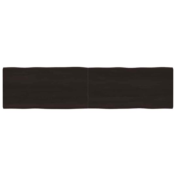 vidaXL Επιφ Τραπεζιού Αν Καφέ 200x50x(2-6)εκ.Ακατέργ. Μασίφ Ξύλο Δρυός