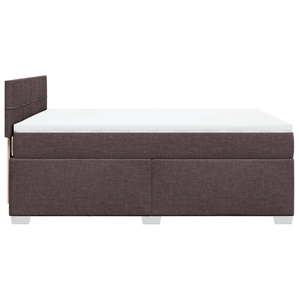 vidaXL Κρεβάτι Boxspring με Στρώμα Σκούρο Καφέ 140x190 εκ. Υφασμάτινο