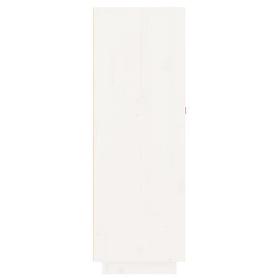 vidaXL Κάβα Κρασιών Λευκή 45 x 34 x 100 εκ. από Μασίφ Ξύλο Πεύκου