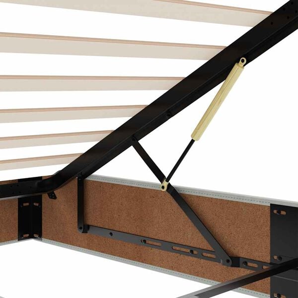 vidaXL Οθωμανικό κρεβάτι με στρώμα&LEDs Ανοιχτό γκρι 160x200cm Βελούδο