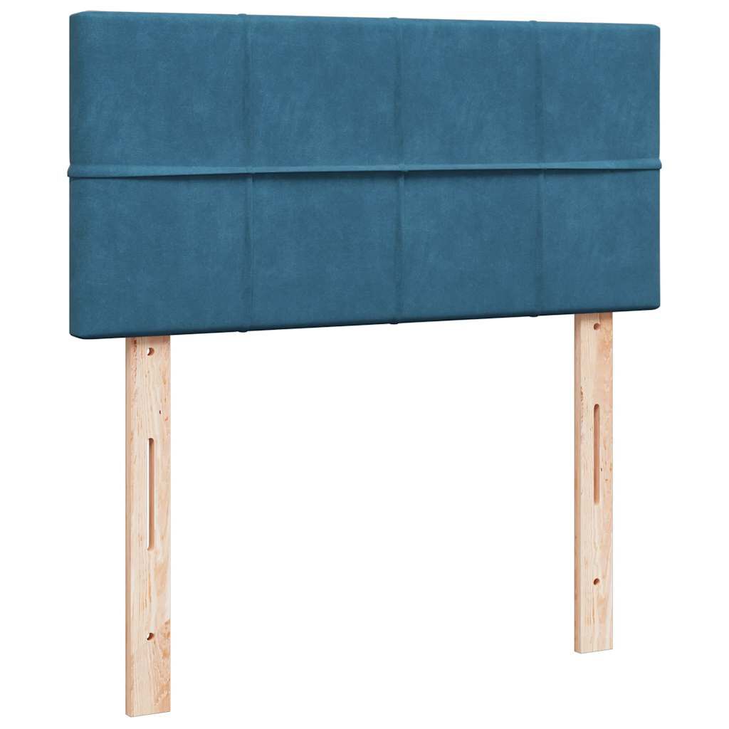 vidaXL Κρεβάτι Boxspring με Στρώμα Μπλε 80 x 200 εκ. Βελούδινο