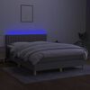 vidaXL &Kappa;&rho;&epsilon;&beta;ά&tau;&iota; Boxspring &mu;&epsilon; &Sigma;&tau;&rho;ώ&mu;&alpha; & LED &Alpha;&nu;.&Gamma;&kappa;&rho;&iota; 140x200 &epsilon;&kappa; &Upsilon;&phi;&alpha;&sigma;&mu;ά&tau;&iota;&nu;&omicron;