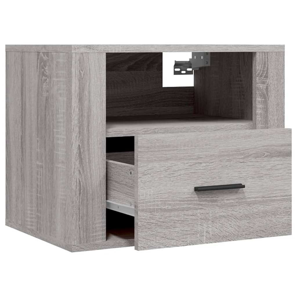 vidaXL Κομοδίνα Επιτοίχια 2 τεμ. Γκρι Sonoma 50x36x40 εκ.
