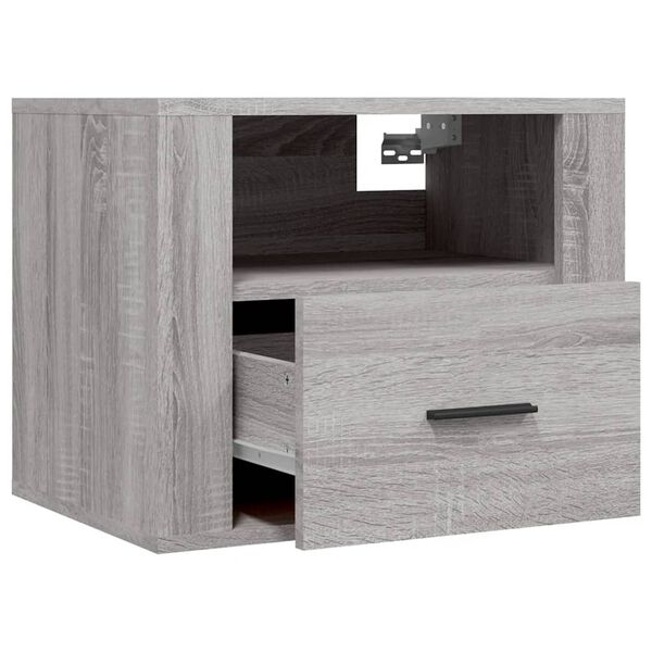 vidaXL Κομοδίνα Επιτοίχια 2 τεμ. Γκρι Sonoma 50x36x40 εκ.