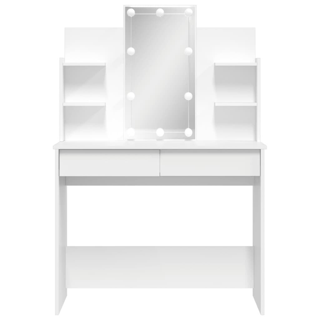 vidaXL Μπουντουάρ με LED Φώτα Λευκό 96x40x142 εκ.