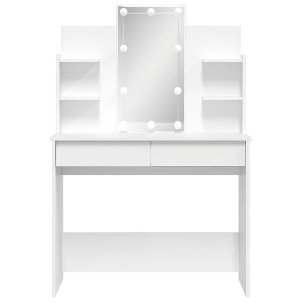 vidaXL Μπουντουάρ με LED Φώτα Λευκό 96x40x142 εκ.