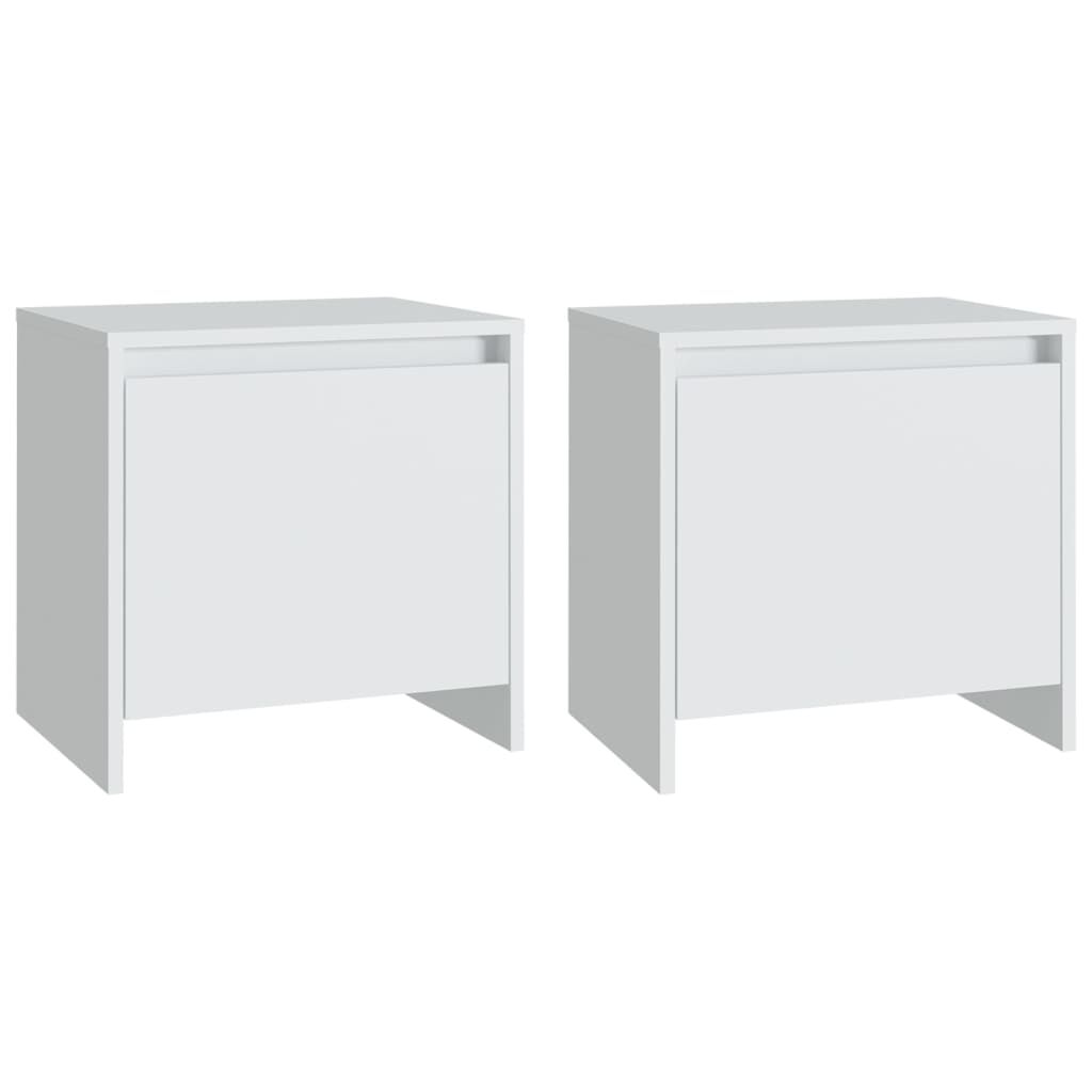 vidaXL Κομοδίνα 2 Τεμ. Λευκά 45x34x44,5 εκ. από Επεξεργασμένο Ξύλο