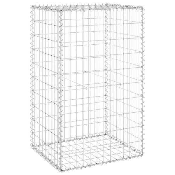 vidaXL Συρματοκιβώτιο Τοίχος 60x50x100 εκ. Γαλβαν. Χάλυβας + Καλύμματα