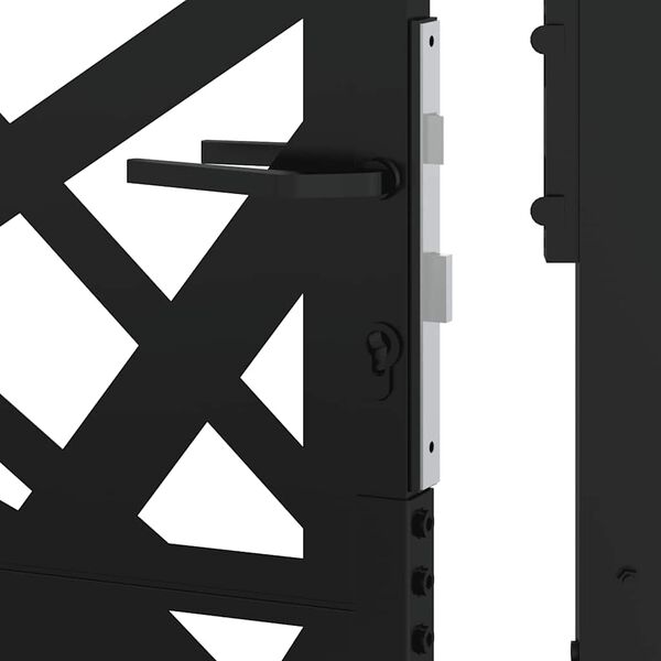 vidaXL Πύλη κήπου Μαύρη 105x130 cm Ατσάλινη ελαφριά σχεδίαση