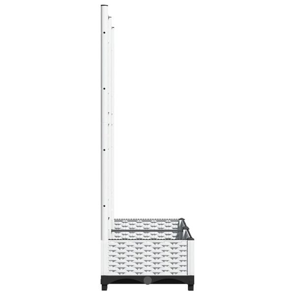 vidaXL Ζαρντινιέρα Κήπου με Καφασωτό Λευκή 80x40x121,5 εκ. Πολυπροπ.