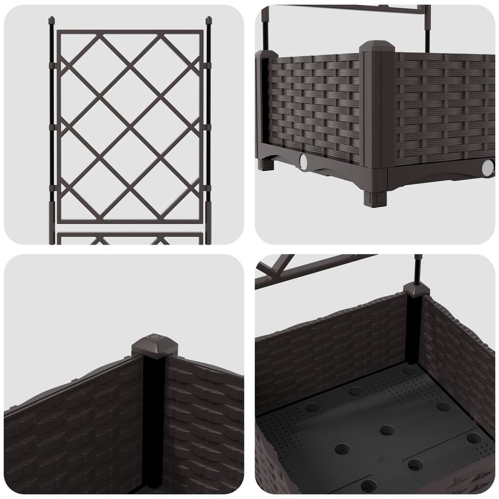 vidaXL Γλάστρα Κήπου με Στηρίγματα Καφέ 40x40x125,5 εκ