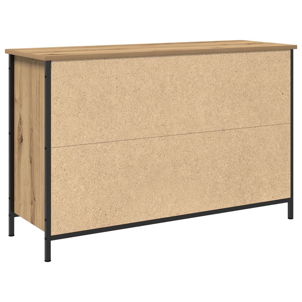 vidaXL Ντουλάπα Τηλεόρασης Μαύρη Δρυς 101x35x65 εκ. Κατασκευασμένο από ξύλο και ατσάλι