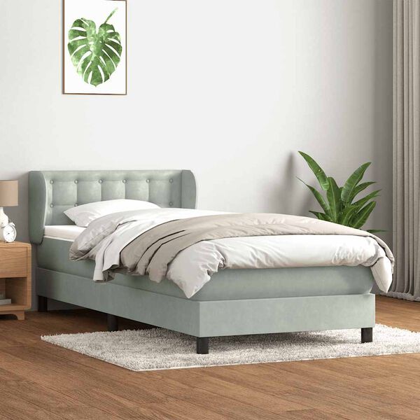 vidaXL Box Spring &kappa;&rho;&epsilon;&beta;ά&tau;&iota; &mu;&epsilon; &sigma;&tau;&rho;ώ&mu;&alpha; &alpha;&nu;&omicron;&iota;&chi;&tau;ό &gamma;&kappa;&rho;&iota; 90x210 cm &Beta;&epsilon;&lambda;&omicron;ύ&delta;&iota;&nu;&omicron;