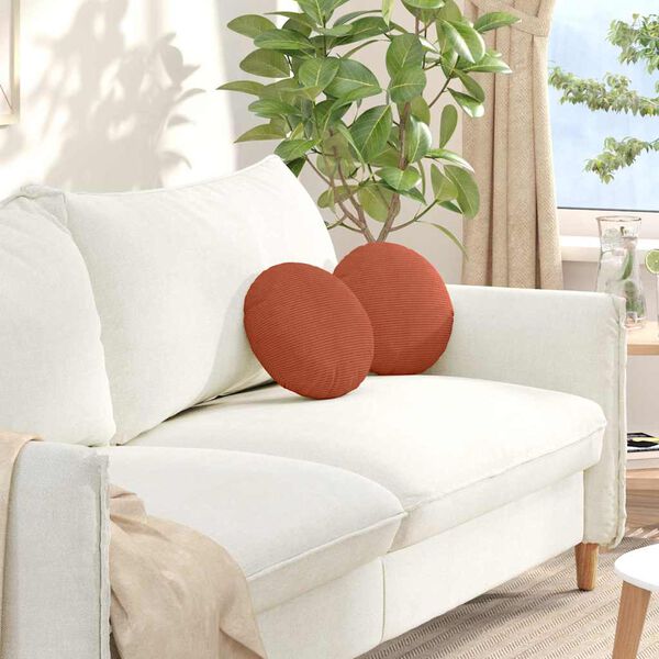 vidaXL Μαξιλάρια καθισμάτων 2 pcs Κόκκινο Πορτοκαλί Ø 30 cm