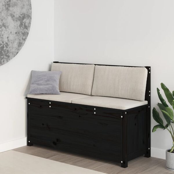 vidaXL Πάγκος Μαύρος 110 x 41 x 76,5 εκ. από Μασίφ Ξύλο Πεύκου