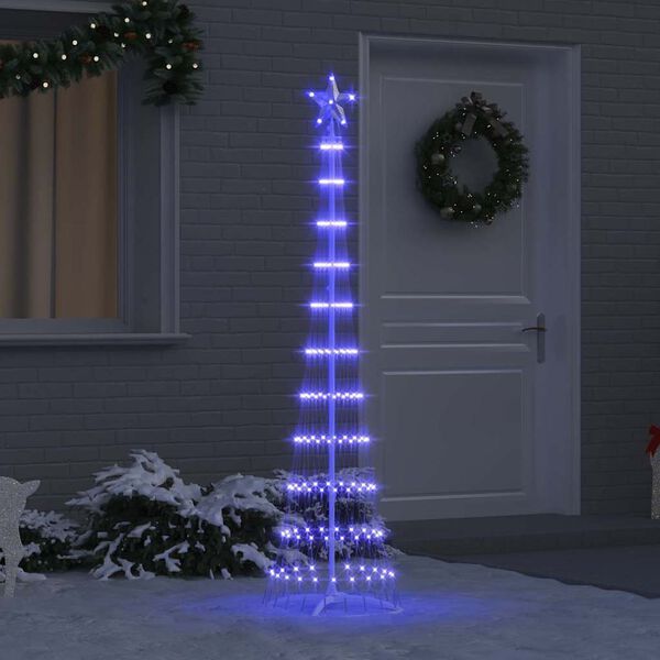 vidaXL LED Χριστουγεννιάτικο Δέντρο Μπλε 51 x 51 x 190 εκ Μέταλλο