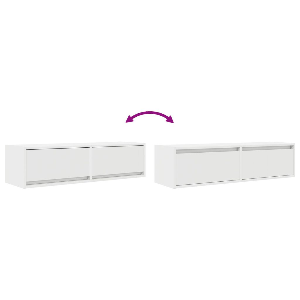 vidaXL Ντουλάπι Τηλεόρασης Λευκό 100x31x25,5 εκ Επεξεργασμένο Ξύλο