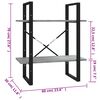 vidaXL Βιβλιοθήκη με 2 Ράφια Γκρι Sonoma 60x30x70 εκ. Επεξεργ. Ξύλο