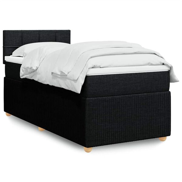 vidaXL &Kappa;&rho;&epsilon;&beta;ά&tau;&iota; Boxspring &mu;&epsilon; &Sigma;&tau;&rho;ώ&mu;&alpha; &Mu;&alpha;ύ&rho;&omicron; 100 x 200 &epsilon;&kappa;. &Upsilon;&phi;&alpha;&sigma;&mu;ά&tau;&iota;&nu;&omicron;
