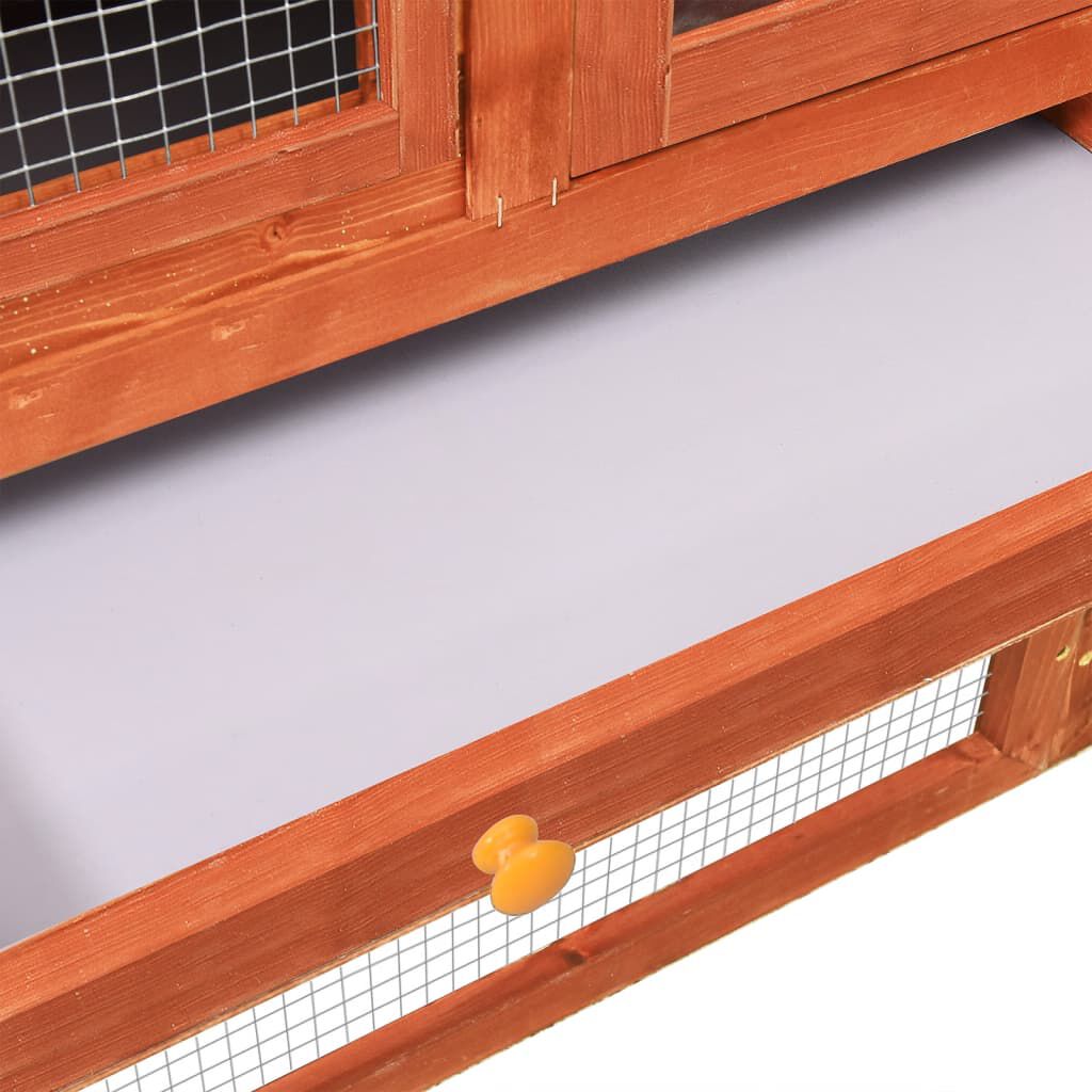 vidaXL Κλουβί Κουνελιών 140 x 63 x 120 εκ. από Μασίφ Ξύλο Ελάτης