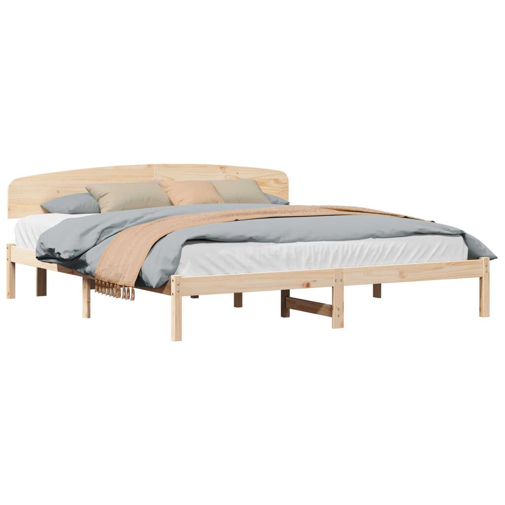 vidaXL Σκελετός Κρεβατιού Καφέ 180 x 200 cm Μασίφ ξύλο πεύκου