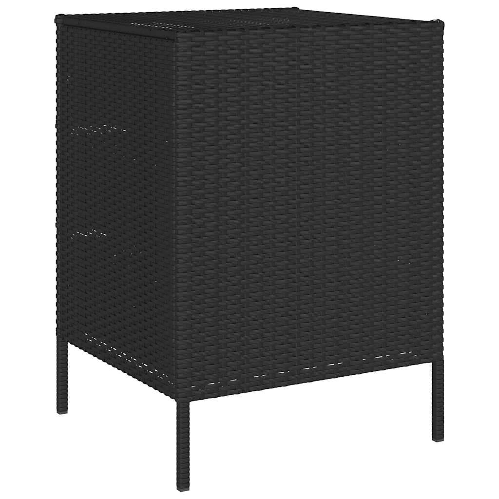 vidaXL Ντουλάπι Αποθήκευσης Κήπου Μαύρο 55x59x80 εκ. Συνθετικό Ρατάν