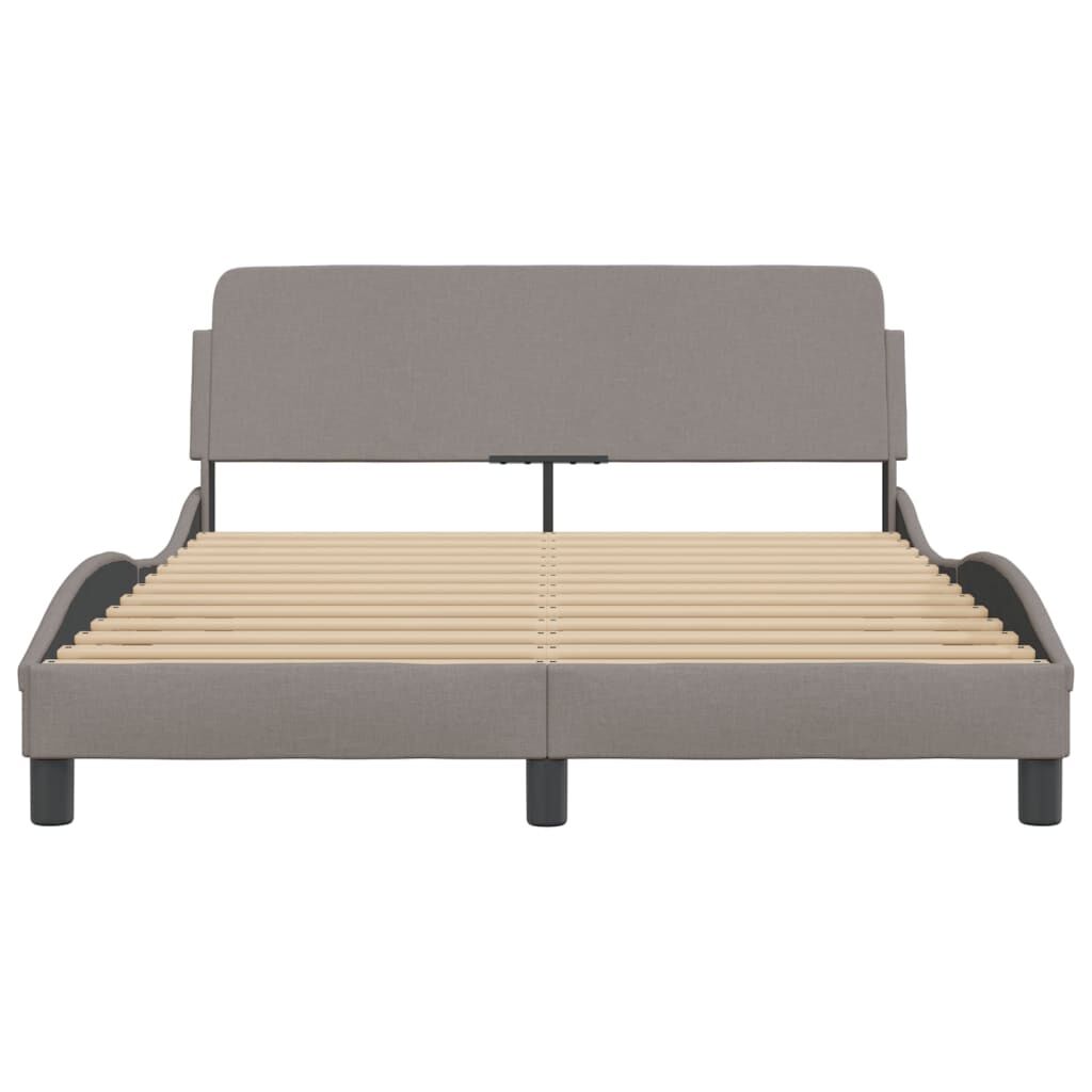 vidaXL Σκελετός Κρεβατιού Χωρίς Στρώμα Taupe 140x200 εκ. Υφασμάτινο