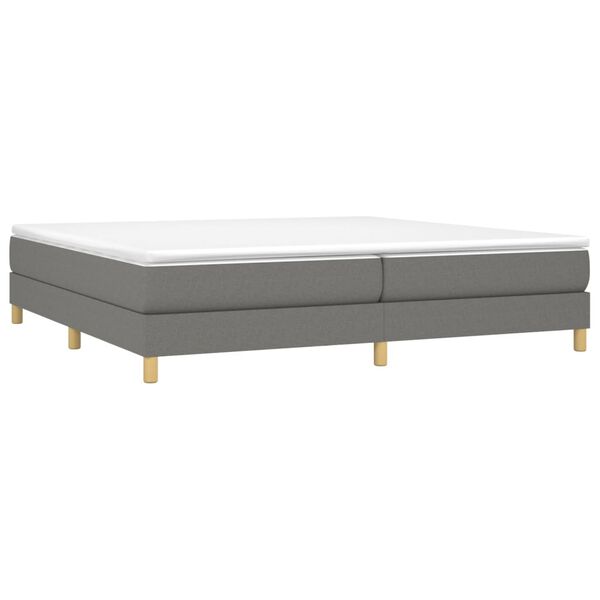 vidaXL Κρεβάτι Boxspring με Στρώμα Σκούρο Γκρι 200x200 εκ. Υφασμάτινο