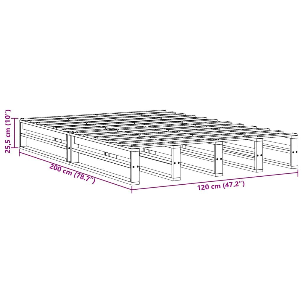 vidaXL Σκελετός Κρεβ. Χωρίς Στρώμα Λευκό 120x200 εκ Μασίφ Πεύκο