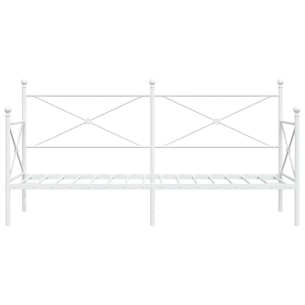 vidaXL Κρεβάτι ημέρας χωρίς στρώμα Λευκό 80x200 cm Ατσάλι