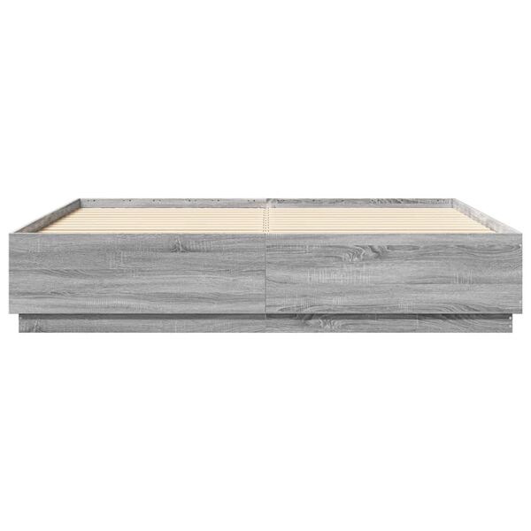 vidaXL Πλαίσιο Κρεβατιού με LED Γκρι sonoma 180x200εκ. Επεξ. Ξύλο