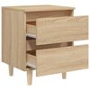 vidaXL Κομοδίνο Sonoma Δρυς 40x35x50εκ. με Πόδια από Μασίφ Ξύλο Πεύκου