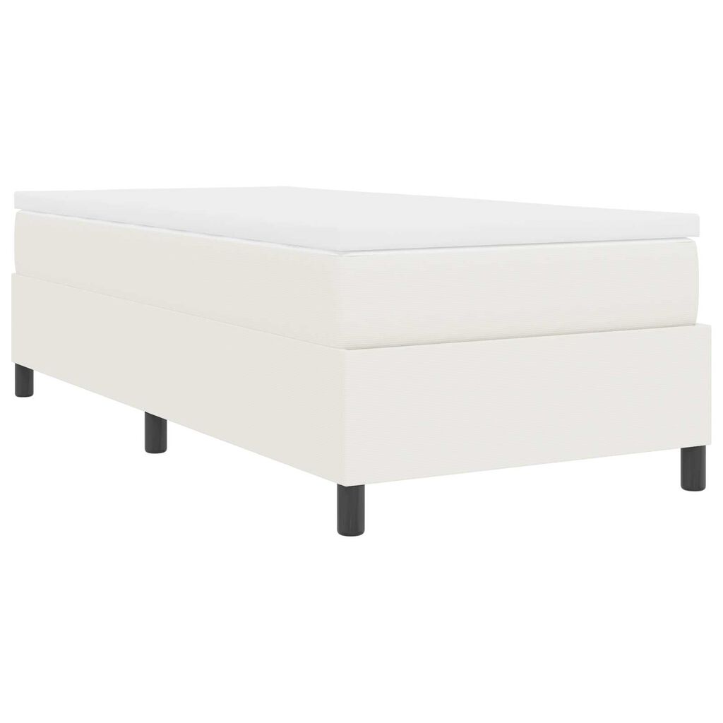 vidaXL Κρεβάτι με Στρώμα σε Κρέμ, 90 x 200 εκ., Υφασμάτινη Κορντούρα