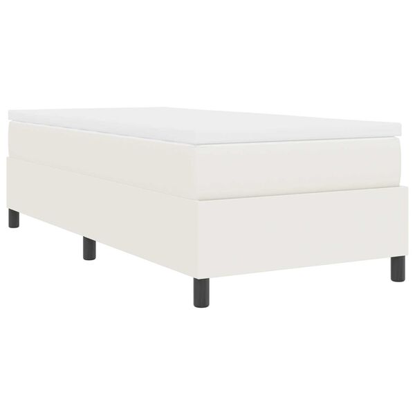 vidaXL Κρεβάτι με Στρώμα σε Κρέμ, 90 x 200 εκ., Υφασμάτινη Κορντούρα
