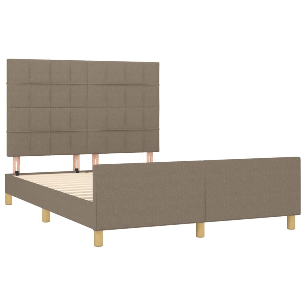 vidaXL Σκελετός Κρεβατιού Χωρίς Στρώμα Taupe 140x200 εκ. Υφασμάτινο